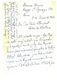 Carta de Jorge Guillén a José María Llompart. Roma, 7 de junio de 1960
 | Biblioteca Virtual Miguel de Cervantes
