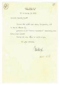 Carta de Max Aub a Camilo José Cela. México, 11 de marzo de 1959 | Biblioteca Virtual Miguel de Cervantes