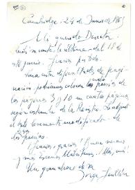 Carta de Jorge Guillén a Camilo José Cela. Cambridge, 24 de junio de 1963
 | Biblioteca Virtual Miguel de Cervantes