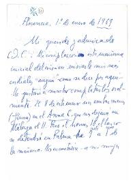 Carta de Jorge Guillén a Camilo José Cela. Florencia, 1 de enero de 1969
 | Biblioteca Virtual Miguel de Cervantes
