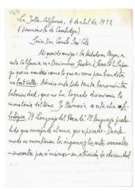 Carta de Jorge Guillén a Camilo José Cela. California, 4 de abril de 1972
 | Biblioteca Virtual Miguel de Cervantes