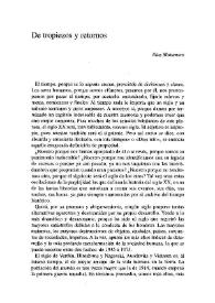 De tropiezos y retornos / Blas Matamoro | Biblioteca Virtual Miguel de Cervantes
