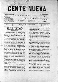 Gente Nueva : Semanario independiente (Elche). Año I, núm. 1, 21 de junio de 1903 | Biblioteca Virtual Miguel de Cervantes