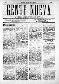 Gente Nueva : Semanario independiente (Elche). Año I, núm. 8, 9 de agosto de 1903 | Biblioteca Virtual Miguel de Cervantes