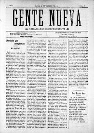 Gente Nueva : Semanario independiente (Elche). Año I, núm. 10, 23 de agosto de 1903 | Biblioteca Virtual Miguel de Cervantes