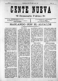 Gente Nueva : Semanario independiente (Elche). Año I, núm. 19, 25 de octubre de 1903 | Biblioteca Virtual Miguel de Cervantes