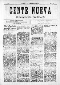 Gente Nueva : Semanario independiente (Elche). Año I, núm. 22, 15 de noviembre de 1903 | Biblioteca Virtual Miguel de Cervantes