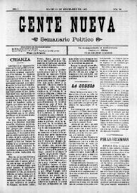 Gente Nueva : Semanario independiente (Elche). Año I, núm. 24, 29 de noviembre de 1903 | Biblioteca Virtual Miguel de Cervantes