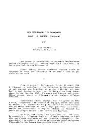 Les responsabilités françaises dans la Guerre d´Espagne / par Jean Tulard | Biblioteca Virtual Miguel de Cervantes