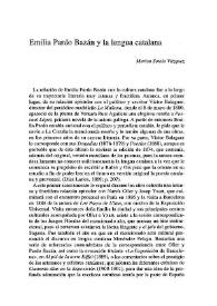 Emilia Pardo Bazán y la lengua catalana / Marisa Sotelo Vázquez | Biblioteca Virtual Miguel de Cervantes