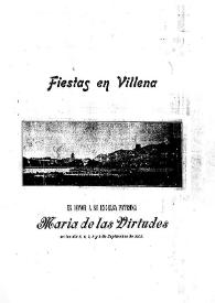 Programa Anunciador de Fiestas en Villena | Biblioteca Virtual Miguel de Cervantes