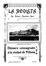 La Revista : número consagrado a la ciudad de Villena | Biblioteca Virtual Miguel de Cervantes