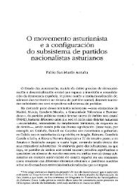 O movemento asturianista e a configuración do subsistema de partidos nacionalistas asturianos  / Pablo San Martín Antuña | Biblioteca Virtual Miguel de Cervantes