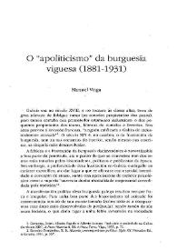 O "apoliticismo" da burguesía viguesa (1881-1931) / Manuel Veiga | Biblioteca Virtual Miguel de Cervantes