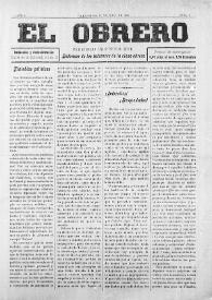 El Obrero: Periódico Independiente, Defensor de los Intereses de la Clase Obrera. Núm. 7, 29 de julio de 1905 | Biblioteca Virtual Miguel de Cervantes
