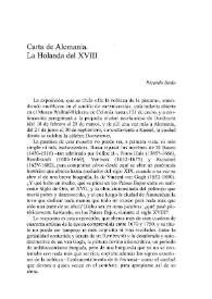 Carta de Alemania. La Holanda del XVIII | Biblioteca Virtual Miguel de Cervantes