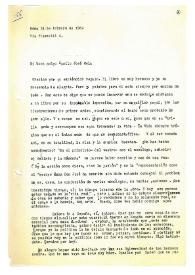 Carta de María Zambrano a Camilo José Cela. Roma, 14 de febrero de 1964
 | Biblioteca Virtual Miguel de Cervantes