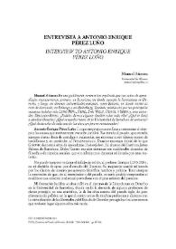 Entrevista a Antonio-Enrique Pérez Luño / Manuel Atienza Rodríguez | Biblioteca Virtual Miguel de Cervantes