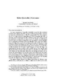 Sobre Quevedo y Cervantes / Antonio Rey Hazas | Biblioteca Virtual Miguel de Cervantes