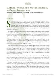 El primer inventario del traje de Veguellina de Órbigo (León), en 1793 / Francisco Javier Emperador Marcos; Carlos Junquera Rubio | Biblioteca Virtual Miguel de Cervantes