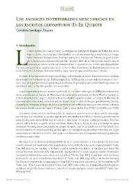 Los animales invertebrados mencionados en los escritos cervantinos (I): El Quijote / Cándido Santiago Álvarez | Biblioteca Virtual Miguel de Cervantes