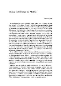 El jazz subterráneo de Madrid / Gustavo Valle | Biblioteca Virtual Miguel de Cervantes