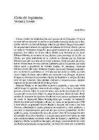 Carta desde Inglaterra. Verdad y ficción / Jordi Doce | Biblioteca Virtual Miguel de Cervantes