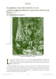 El "Quijote", como inspiración en los compositores españoles a partir de Manuel de Falla / Mª Soledad Cabrelles Sagredo | Biblioteca Virtual Miguel de Cervantes
