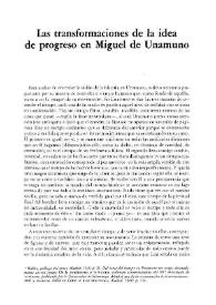 Las transformaciones de la idea de progreso en Unamuno / José Antonio Maravall | Biblioteca Virtual Miguel de Cervantes