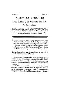 Diario de Alicante. Núm. 5, 5 de octubre de 1816 | Biblioteca Virtual Miguel de Cervantes