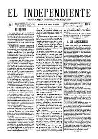 El independiente : Semanario Político-Literario (Villena). Núm. 14, 5 de junio de 1892 | Biblioteca Virtual Miguel de Cervantes