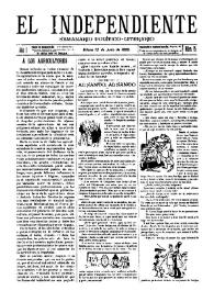 El independiente : Semanario Político-Literario (Villena). Núm. 15, 12 de junio de 1892 | Biblioteca Virtual Miguel de Cervantes