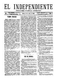 El independiente : Semanario Político-Literario (Villena). Núm. 19, 10 de julio de 1892 | Biblioteca Virtual Miguel de Cervantes