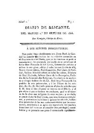 Diario de Alicante. Núm. 1, 1º de octubre de 1816 | Biblioteca Virtual Miguel de Cervantes