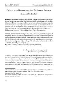 Poéticas de la marginalidad: una teoría de la violencia / Alejandra Adela González | Biblioteca Virtual Miguel de Cervantes