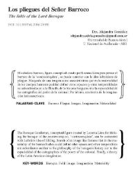 Los pliegues del señor barroco / Alejandra Adela González | Biblioteca Virtual Miguel de Cervantes