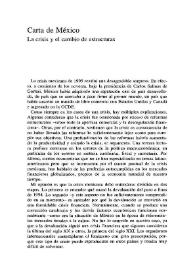 Carta de México. La crisis y el cambio de estructuras / Nora Lustig | Biblioteca Virtual Miguel de Cervantes