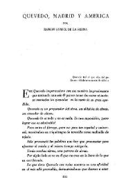 Quevedo, Madrid y América / por Ramón Gómez de la Serna | Biblioteca Virtual Miguel de Cervantes