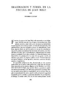 Imaginación y poesía en la pintura de Juan Miró / por Ricardo Gullón | Biblioteca Virtual Miguel de Cervantes