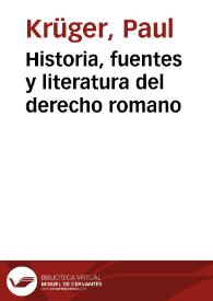 Historia, fuentes y literatura del derecho romano | Biblioteca Virtual Miguel de Cervantes