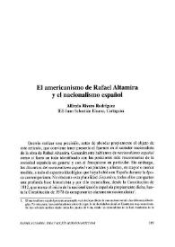 El americanismo de Rafael Altamira y el nacionalismo español / Alfredo Rivero Rodríguez | Biblioteca Virtual Miguel de Cervantes