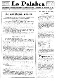 La Palabra : Periódico Independiente. Defensor de los Intereses Morales y Materiales del Distrito de Denia. Núm. 2, 19 de abril de 1930 | Biblioteca Virtual Miguel de Cervantes