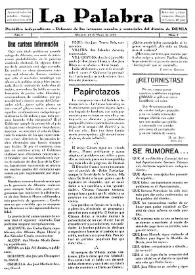 La Palabra : Periódico Independiente. Defensor de los Intereses Morales y Materiales del Distrito de Denia. Núm. 7, 24 de mayo de 1930 | Biblioteca Virtual Miguel de Cervantes