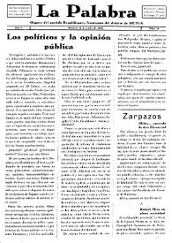 La Palabra : Periódico Independiente. Defensor de los Intereses Morales y Materiales del Distrito de Denia. Núm. 13, 12 de julio de 1930 | Biblioteca Virtual Miguel de Cervantes