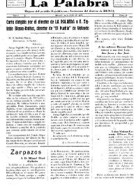 La Palabra : Periódico Independiente. Defensor de los Intereses Morales y Materiales del Distrito de Denia. Núm. 14, 19 de julio de 1930 | Biblioteca Virtual Miguel de Cervantes