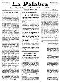 La Palabra : Periódico Independiente. Defensor de los Intereses Morales y Materiales del Distrito de Denia. Núm. 20, 30 de agosto de 1930 | Biblioteca Virtual Miguel de Cervantes