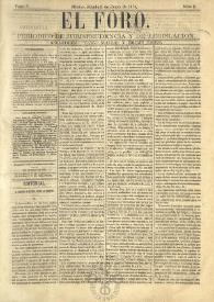 El Foro : Periódico de Jurisprudencia y Legislación. Tomo II, núm. 2, sábado 3 de enero de 1874 | Biblioteca Virtual Miguel de Cervantes