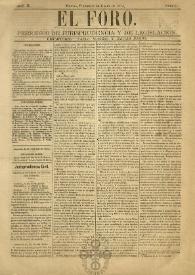El Foro : Periódico de Jurisprudencia y Legislación. Tomo II, núm. 6, viernes 9 de enero de 1874 | Biblioteca Virtual Miguel de Cervantes