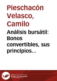 Análisis bursátil: Bonos convertibles, sus principios y técnica | Biblioteca Virtual Miguel de Cervantes