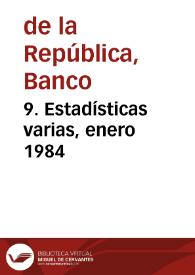 9. Estadísticas varias, enero 1984 | Biblioteca Virtual Miguel de Cervantes